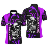 Maxcorners Flame Skull Bowling Ball And Pins Team league Multicolor Option Customized Name 3D Shirt