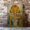 Maxcorners Funny Lion  Bath Canvas Wall Art Rustic Bathroom Decor for Cabin LM2611
