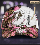 Maxcorners Personalized Name Fishing Pink 3D Cap