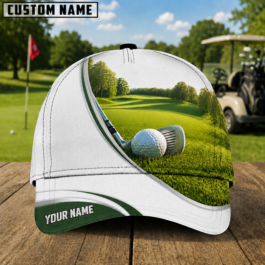 Maxcorners Emerald Fairway 3D Golf Personalized Name Cap