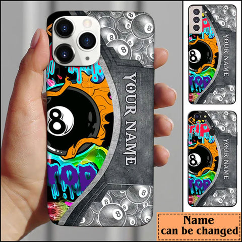 Maxcorners Billiard Drip Drop Personalized Name Phone Case