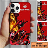 Maxcorners Billiards Red Personalized Name Phone Case