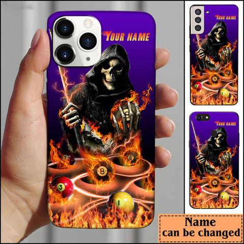 Maxcorners Billiard Reaper Purple Personalized Name Phone Case