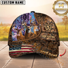 Maxcorners Deer Hunting Camo With American Flag Personalized Hat 3D Printed Multicolor | Brown