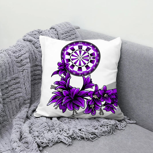 Maxcorners Darts Lily Floral Target Multicolor Customized Name 3D Pillow