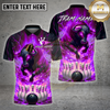 Maxcorners Bowling Shirts Flaming Bull Fire Explosion Theme Multi Options Personalized Name, Team Name 3D Shirt