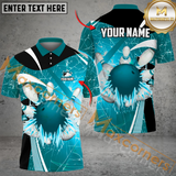 Maxcorners Ice Breaker Bowling Jersey Multicolor Option Customized Name, Team Name 3D Shirt