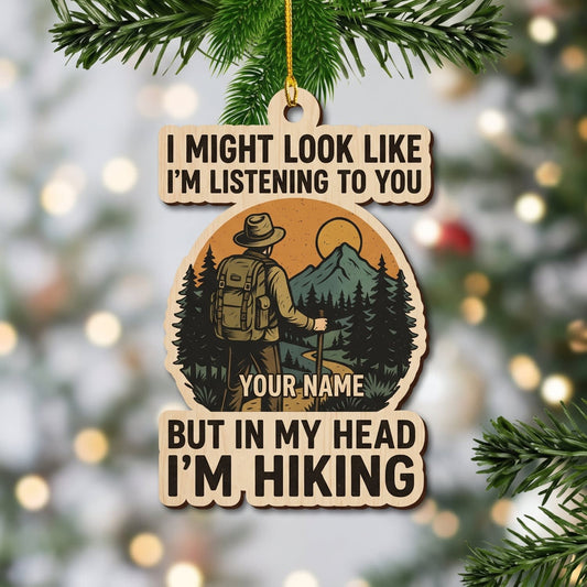 Maxcorners Hiking In My Head Mountain Adventure Customized Name 3D Keychain And Ornament