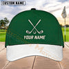 Maxcorners Golf Crossed Clubs Minimal Logo Personalized Name 3D Cap (5 Colors)