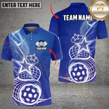 Maxcorners Pickleball Star Multicolor Customized Name, Team Name 3D Shirts