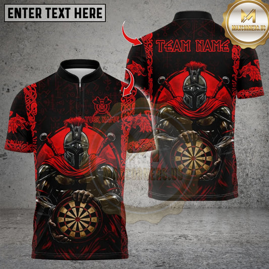 Maxcorners Spartan Dart Warrior Fury Multicolor Customized Name, Team Name 3D Shirts