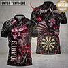 Maxcorners Darts & Skull Dartboard Gothic Flame Graphic Multicolor Customized Name, Team Name 3D Shirts