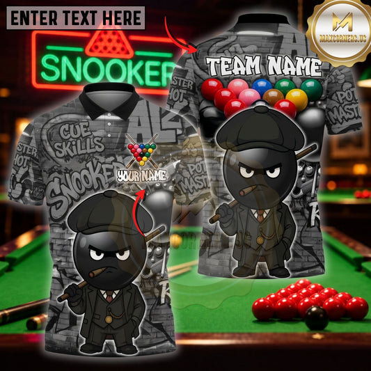 Maxcorners Pool Game Tops Reaper Playing Pool Art Customized Name 3D Shirt