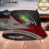 Maxcorners Fishing Red Black Honeycomb Angler Personalized 3D Bucket Hat (13 Fish Species)