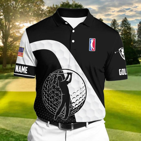 MaxCorners Limited Edition Cool Black Pattern Golf Polo Shirts Multicolored Customized Name Polo For Men