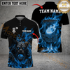 Maxcorners Flame Wolf Disc Golf Polo Personalized Name, Team Name 3D Shirt (4 Colors)