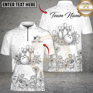 Maxcorners Bowling Gerbera Flowers Personalized Name, Team Name 3D Shirt