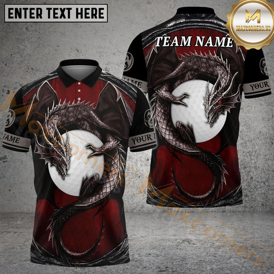 Maxcorners Golf Dragon Owner Personalized Name, Team Name 3D Shirt (4 Colors)