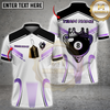 Maxcorners Luxury 8-Ball King Multicolor Customized Name, Team Name 3D Shirts| White