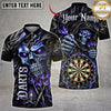 Maxcorners Darts & Skull Dartboard Gothic Flame Graphic Multicolor Customized Name, Team Name 3D Shirts