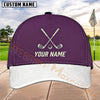 Maxcorners Golf Crossed Clubs Minimal Logo Personalized Name 3D Cap (5 Colors)