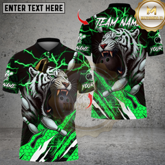 Maxcorners Bowling Tiger Lightning Multicolor Customized Name, Team Name 3D Shirts