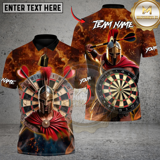 Maxcorners Spartan Darts Warrior Fury Multicolor Customized Name, Team Name 3D Shirts