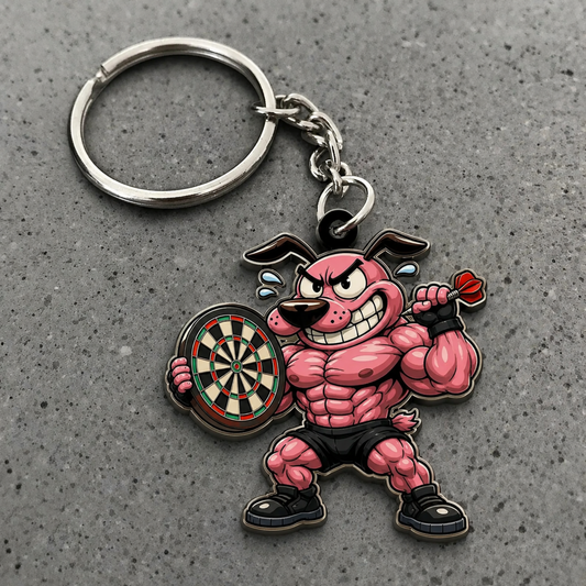Maxcorners Darts Muscle Pitbull Dog 3D Keychain And Ornament