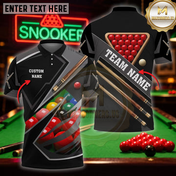 Maxcorners Billiard Apparel Crossed Cues Geometry Customized Name 3D Shirt