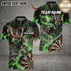 Maxcorners Darts Wolf Skull & Tribal Bullseye Graphic Multicolor Customized Name, Team Name 3D Shirts