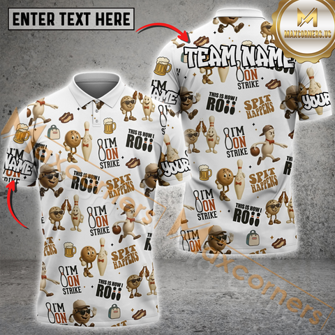 Maxcorners Bowling Rolling Crew Funny Personalized Name 3D Unisex Shirt