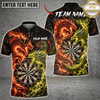 Maxcorners Darts Dragon & Flaming Dartboard Graphic Multicolor Customized Name, Team Name 3D Shirts