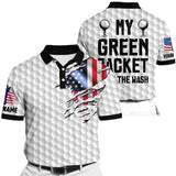 Maxcorner Customized Name Premium Cool US Flag Golf 3D Polo Shirt