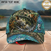 Maxcorners Fishing Mermaid Scale Camo Rope Personalized 3D Cap (12 Fish Species)