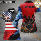 Maxcorners Usa Flag Bowling Jersey Customized Name 3D Shirt