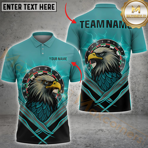 Maxcorners Darts Thunder Eye Eagle Personalized Name 3D Unisex Shirt