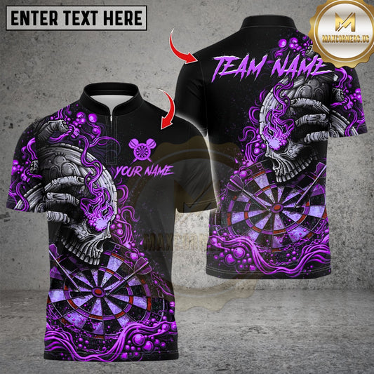 Maxcorners Darts Flaming Skull Dart Design Multicolor Customized Name, Team Name 3D Shirts