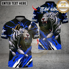 Maxcorners Bowling Tiger Lightning Multicolor Customized Name, Team Name 3D Shirts