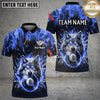 Maxcorners Flaming Billiard Wolf Multicolor Customized Name, Team Name 3D Shirt