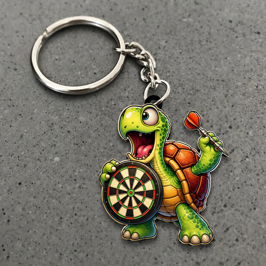 Maxcorners Darts Happy Turtle 3D Keychain And Ornament