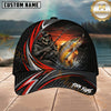 Maxcorners Fishing Skull Angler Red Wave Personalized 3D Cap