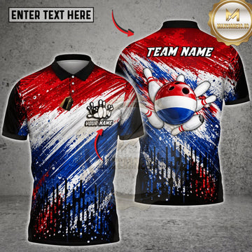 Maxcorners Bowling Netherlands Flag Eagle Strike Personalized Name 3D Unisex Shirt