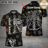 Maxcorners Darts Skeleton Bone Customized Name, Team Name 3D Shirt