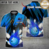 Maxcorners Bowling Fire Multicolor Customized Name, Team Name 3D Shirt