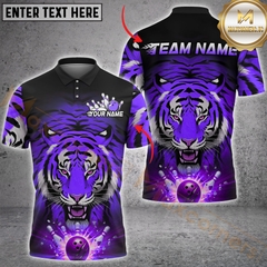 Maxcorners Bowling Roaring Tiger Multicolor Customized Name, Team Name 3D Shirts