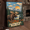 Maxcorners Moose Hunting Autumn Leaves Forest Personalized Canvas Wall Art