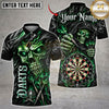 Maxcorners Darts & Skull Dartboard Gothic Flame Graphic Multicolor Customized Name, Team Name 3D Shirts