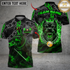 Maxcorners Billiards 9-Ball Pitbull Flame Chain Personalized Name Shirt
