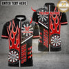 Maxcorners Darts Flaming Smoke Dart Design Multicolor Customized Name, Team Name 3D Shirts