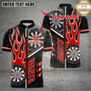 Maxcorners Darts Flaming Smoke Dart Design Multicolor Customized Name, Team Name 3D Shirts